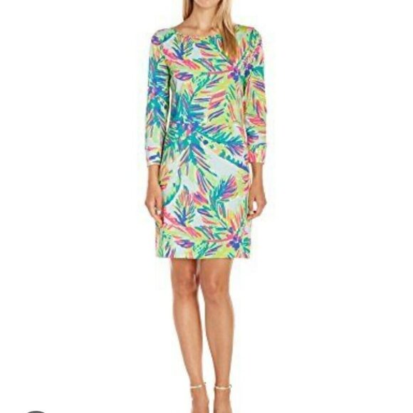 Lilly Pulitzer Dresses & Skirts - Lilly Pulitzer Marlowe Boat Neck Shift Pima Cotton Dress Green Multi XS